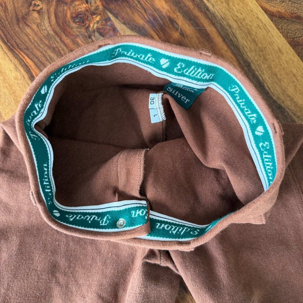 Private Edition Silver Women Equestrian Riding Breeches Brown Size 30 L 28 Waist - Picture 10 of 11